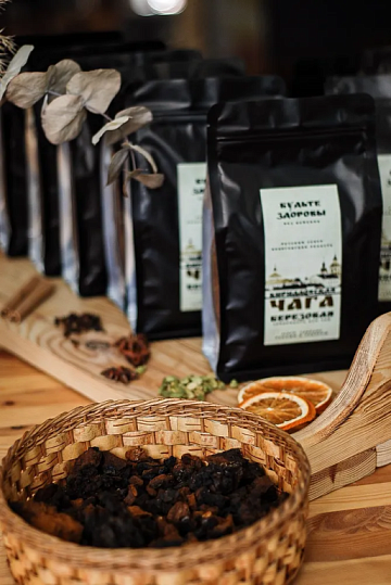 Кирилловская Чага натуральная березовая 250 грамм Фото Кирилловская Чага натуральная березовая 250 грамм