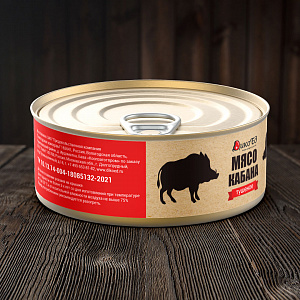 Превью Тушеное мясо кабана, комплект из 4-х банок