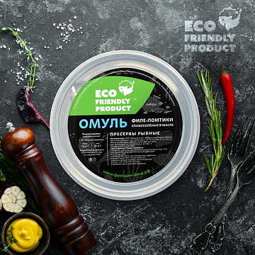 Омуль филе-ломтики слабой соли в масле 200гр Фото Омуль филе-ломтики слабой соли в масле 200гр