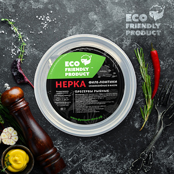 Нерка филе-ломтики слабой соли в масле 200гр Фото Нерка филе-ломтики слабой соли в масле 200гр